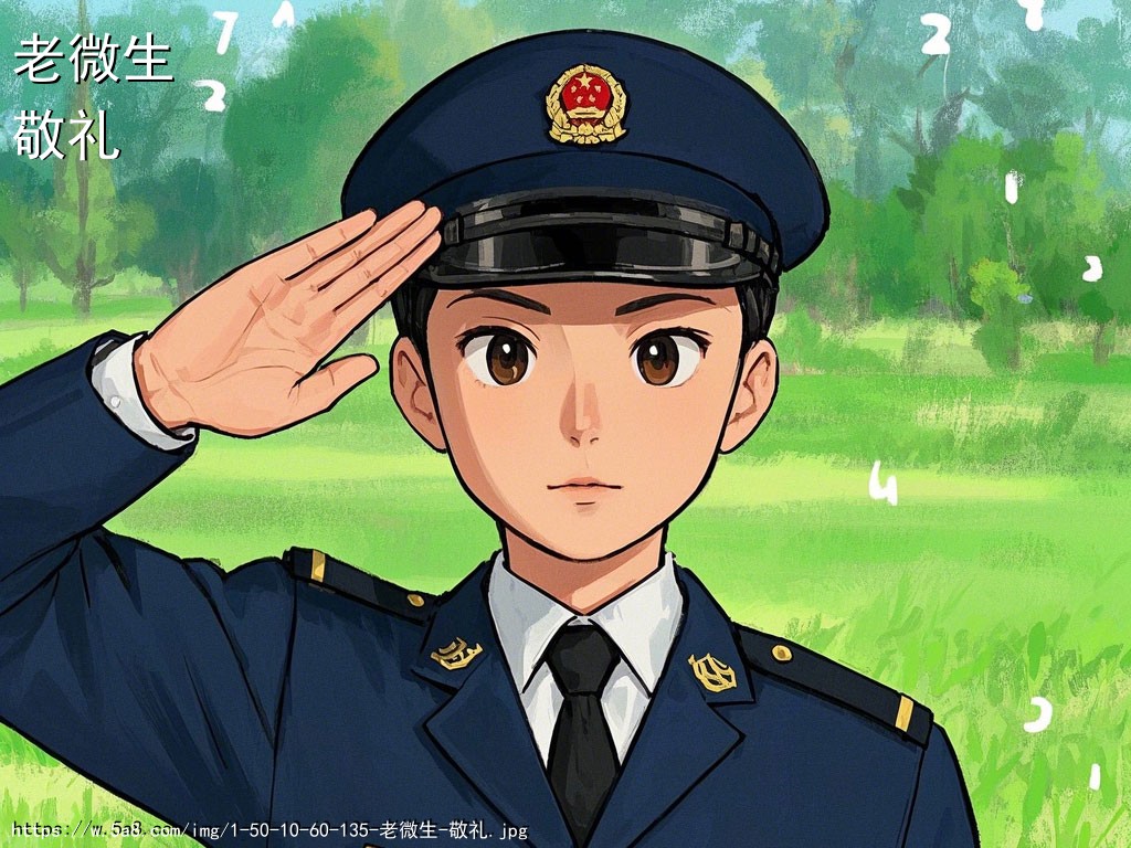老微生敬礼搞笑图片