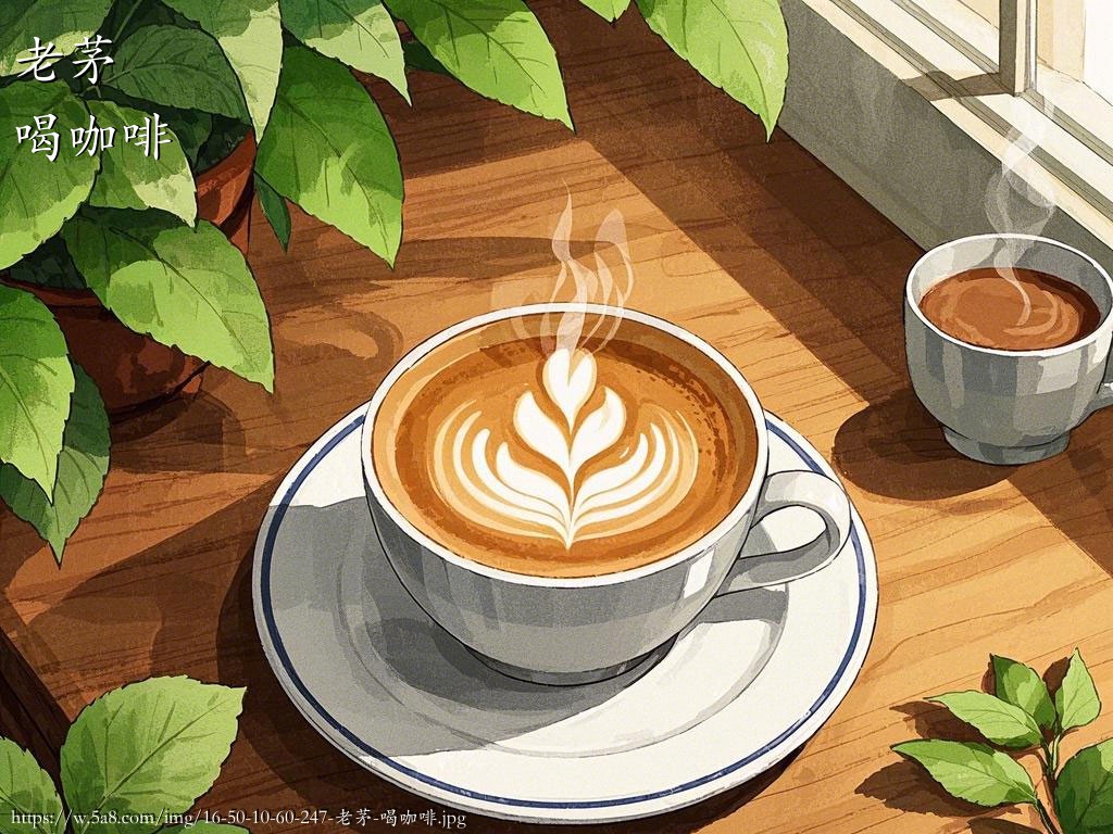 老茅喝咖啡搞笑图片
