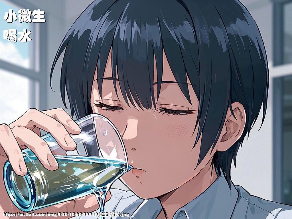 小微生喝水搞笑图片