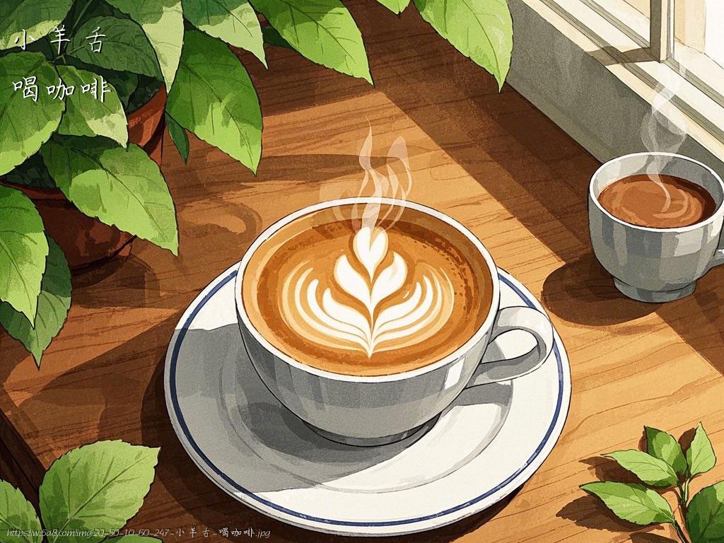 小羊舌喝咖啡搞笑图片