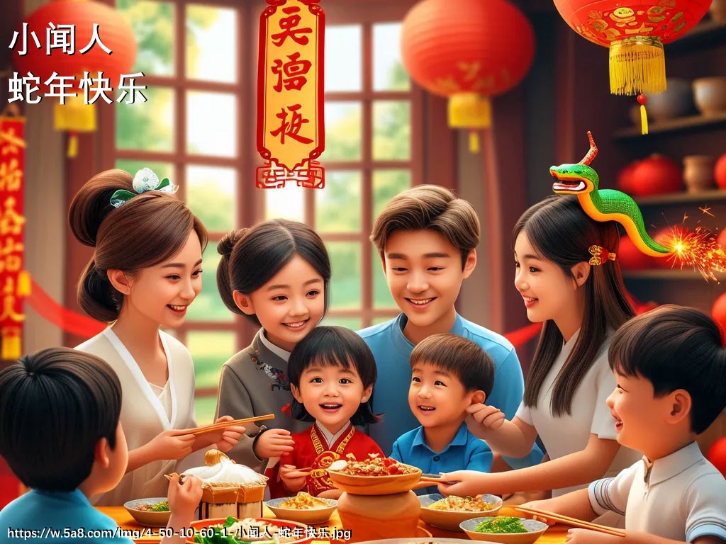 小闻人蛇年快乐搞笑图片