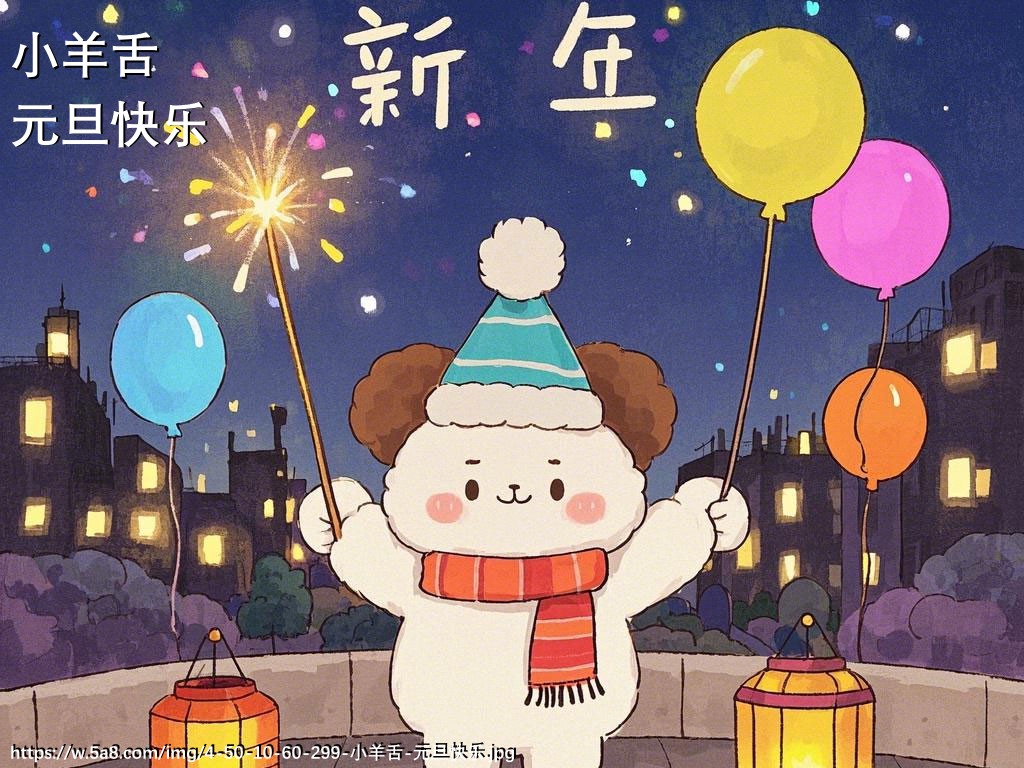 小羊舌元旦快乐搞笑图片