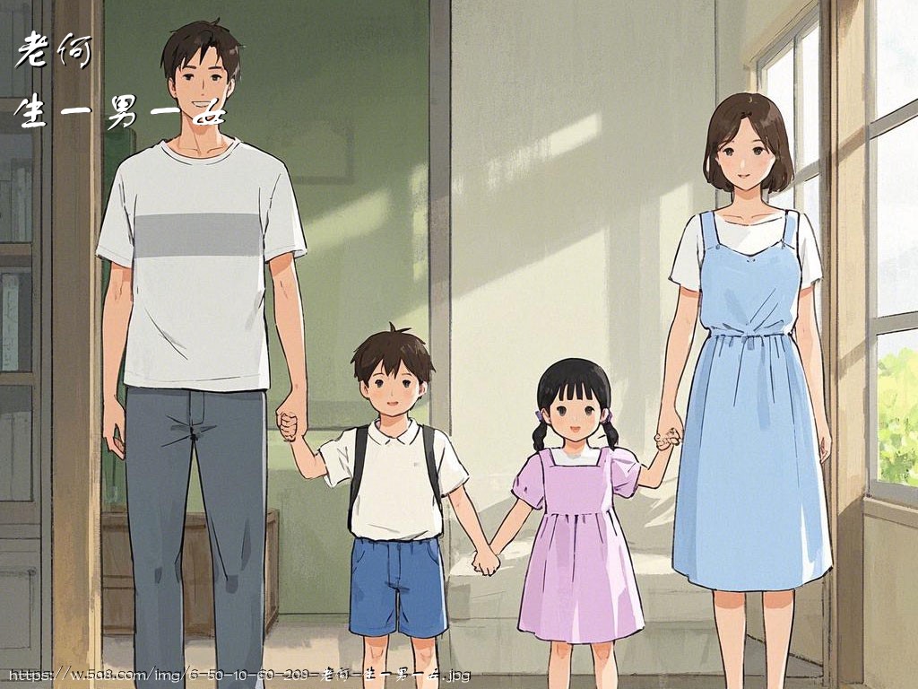 老何生一男一女搞笑图片